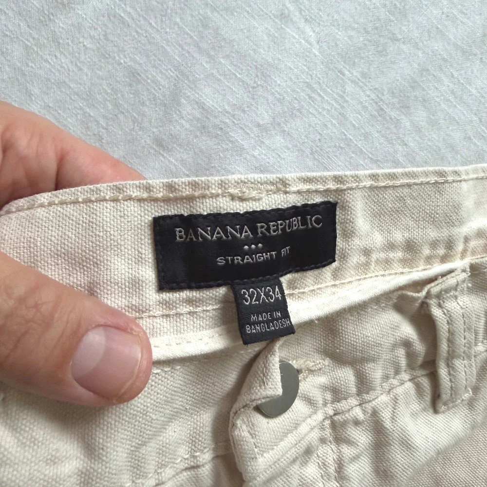 Banana Republic Straight Carpenter Pant Ecru Off White 32x34 S/409616